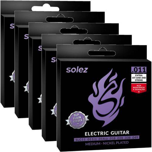 Encordoamento para Guitarra 011 049 Solez SLG11 - Kit C/ 5 Unidades