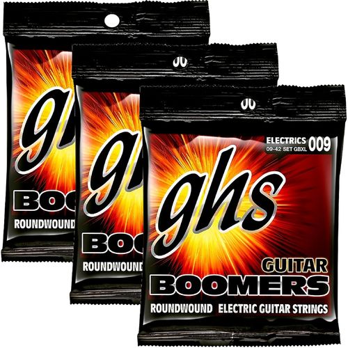 Encordoamento para Guitarra 09 042 GHS Boomers Extra Light GBXL - Kit com 3