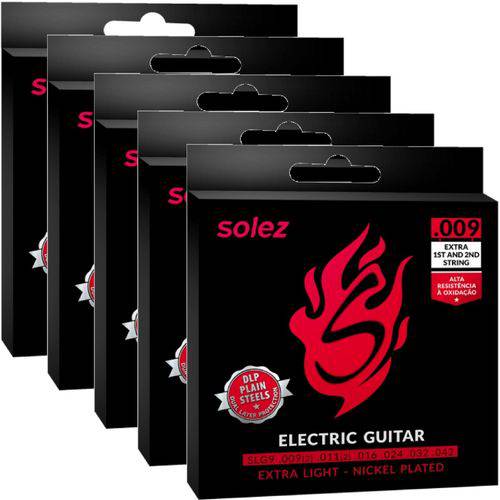 Encordoamento para Guitarra 09 042 Solez SLG9 - Kit C/ 5 Unidades