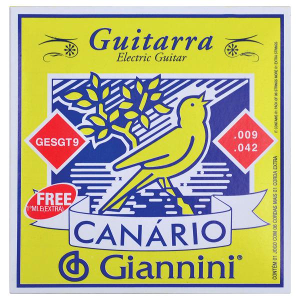 Encordoamento para Guitarra Canario Tensao Media .009 Giannini