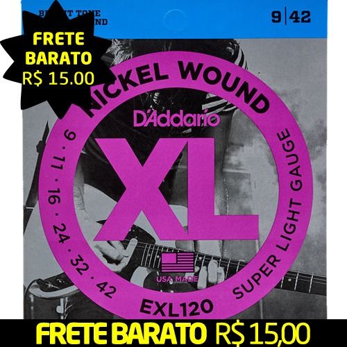 Encordoamento para Guitarra D'addario 09 Exl120 Barato
