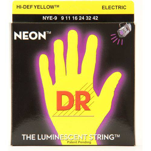 Encordoamento para Guitarra Dr Strings Dr Neon Yellow Nye9