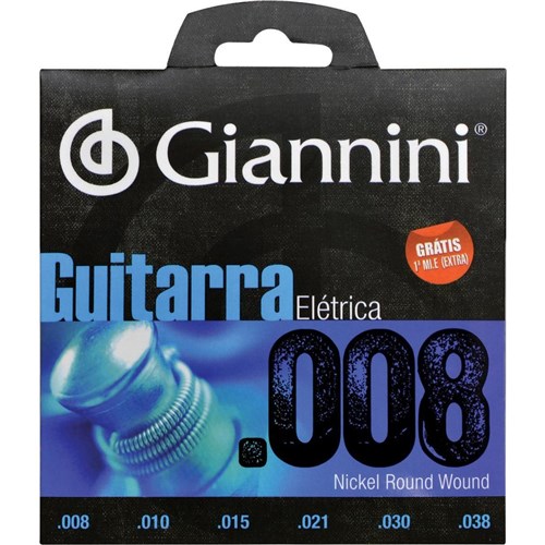 Encordoamento para Guitarra Elétrica .008-.038 - Geegst 8 - Giannini
