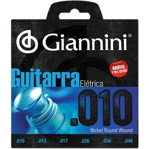 Encordoamento para Guitarra Elétrica .010-.046 - Geegst 10 - Giannini