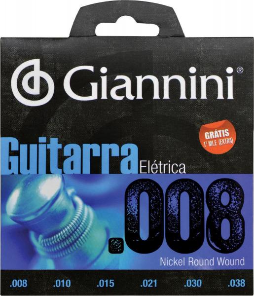 Encordoamento para Guitarra Elétrica Geegst 8 - .008-.038 - Giannini