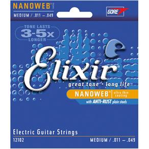 Encordoamento para Guitarra Elixir Nanoweb Anti Rust 011