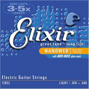 Encordoamento para Guitarra Elixir Nanoweb Anti Rust Cordas Light 010
