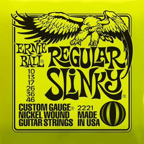 Encordoamento para Guitarra Ernie Ball Regular Slinky 2221 (.010-.046)