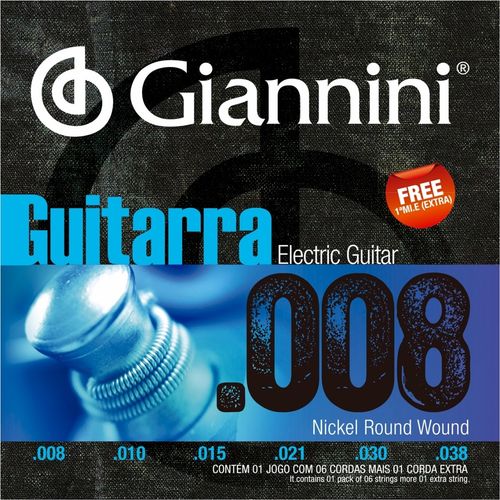 Encordoamento para Guitarra Giannini 08 038 GEEGST8