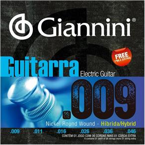 Encordoamento para Guitarra Giannini 09 046 Híbrido GEEGSTH9