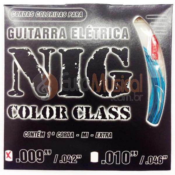 Encordoamento para Guitarra NIG Color Class N1633 Azul .009/042