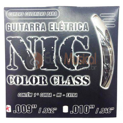 Encordoamento para Guitarra Nig Color Class N1630 Preto .009/042