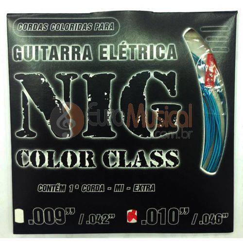 Encordoamento para Guitarra Nig Color Class N1643 Azul .010/046