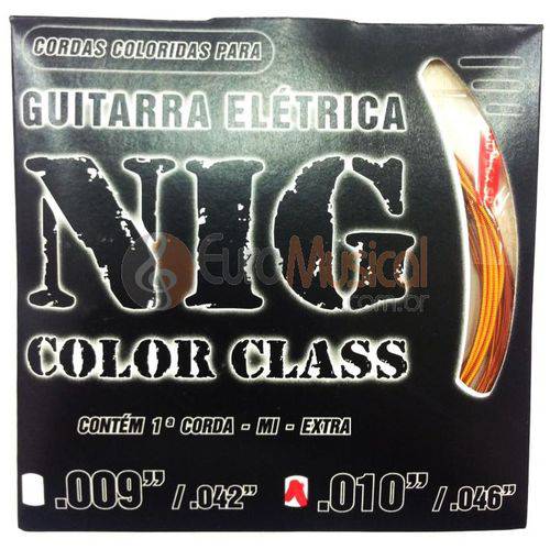 Encordoamento para Guitarra Nig Color Class N1642 Laranja .010/046