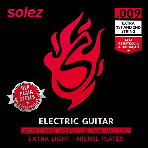 Encordoamento para Guitarra Solez 009 - 042 SLG9 + 2 Cordas Extras