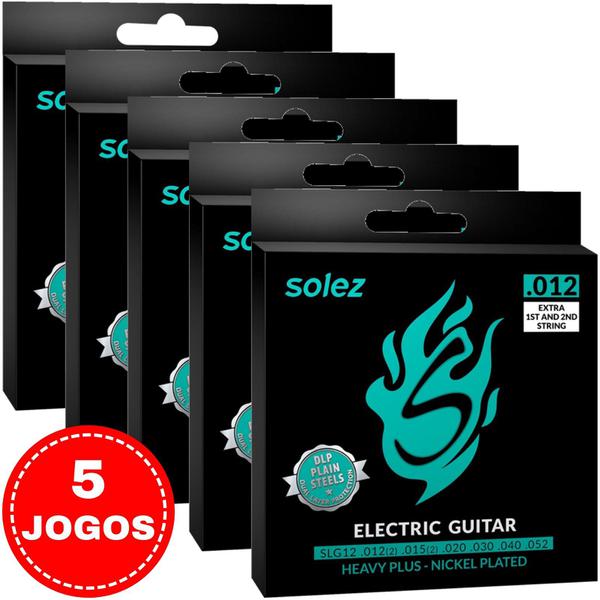 Encordoamento para Guitarra Solez 012 052 SLG12 - Kit com 5 Unidades