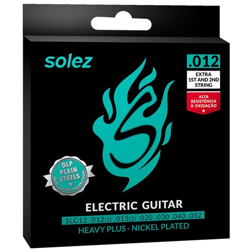 Encordoamento para Guitarra Solez 012 SLG12 C/ 2 Cordas Extras
