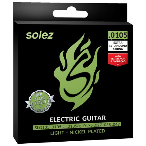 Encordoamento para Guitarra Solez 0105 SLG105 C/ 2 Cordas Extras