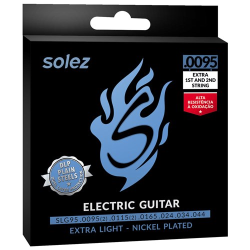 Encordoamento para Guitarra Solez 095 SLG95 C/ 2 Cordas Extras