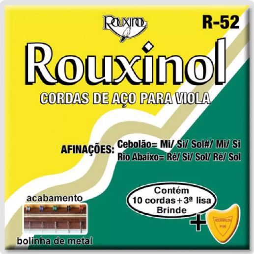 Encordoamento para Viola Caipira Cebolão Mi - Rouxinol - R52