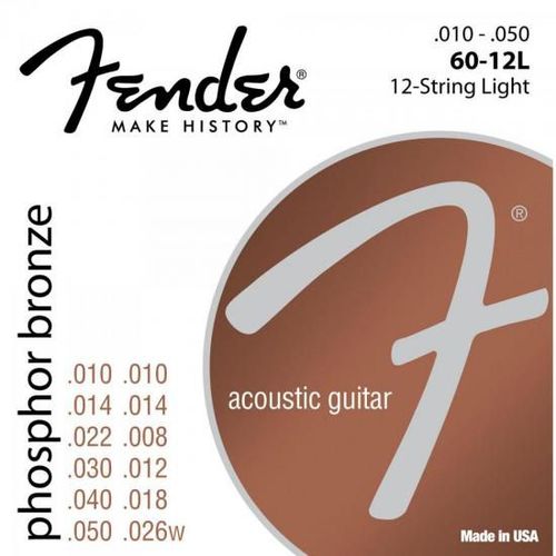 Encordoamento para Violao 12 Cordas Aco 0.010 60-12l Bronze Fosforoso Fender