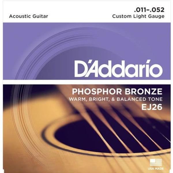 Encordoamento para Violão Aço 0,11 Ej26 Phosphor Bronze D'addario - Daddario