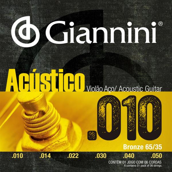 Encordoamento para Violão Aço 010 Media GESWAM - Giannini