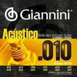 Encordoamento para Violão Aço 12 Cordas, Série Acústico, Revestimento Bronze 65/35 0.010" - Geswa12 - Giannini