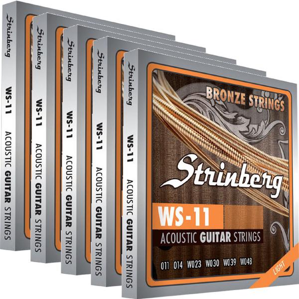 Encordoamento para Violão Aço (Folk) 011 048 Strinberg WS11 Light - Kit com 5 Unidades