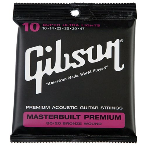 Encordoamento para Violão Aço Gibson Masterbuilt Premium 010 BRS10
