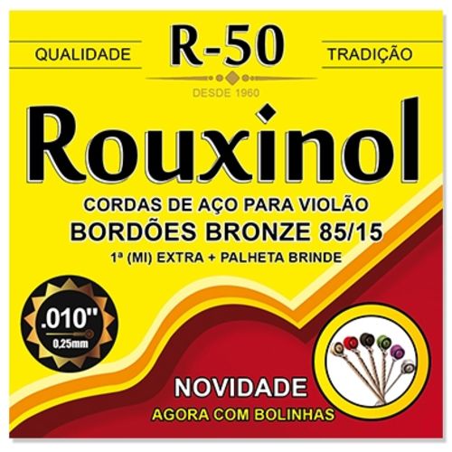 Encordoamento para Violão Aço Rouxinol R-50 (Modelo Novo Bronze 85/15)