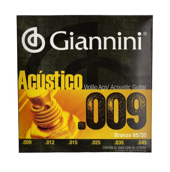 Encordoamento para Violão Acústico Aço Leve .009 Giannini
