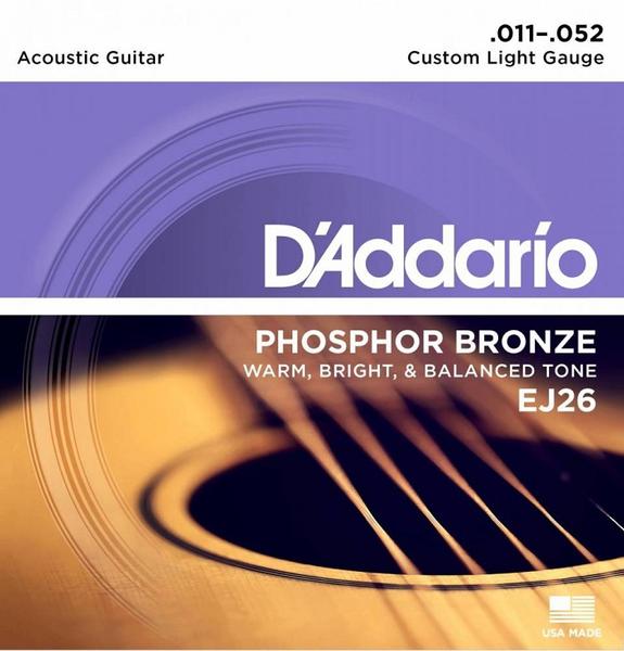 Encordoamento para Violão de Aço 011 Ej26 Daddario Phosphor Bronze