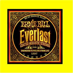 Encordoamento para Violão de Aço Everlast 80/20 Light 2558, .011/.052 - Ernie Ball