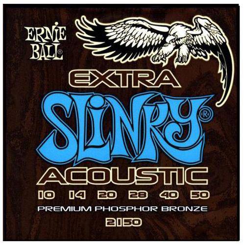 Encordoamento para Violão de Aço Extra Slinky Acoustic 2150, .010/.050 - Ernie Ball