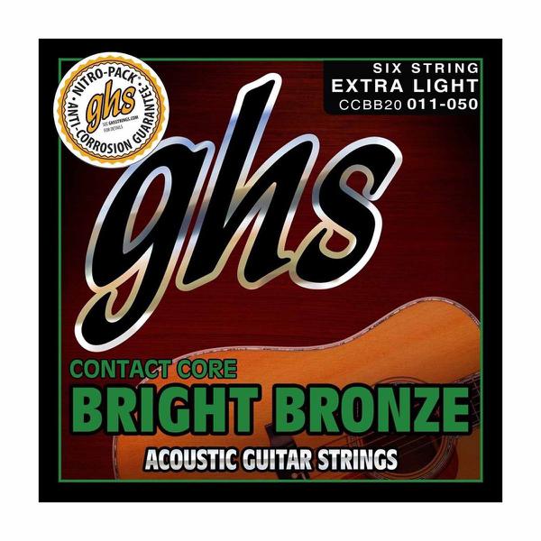 Encordoamento para Violão de Aço GHS CCBB20 Extralight Série Contact Core (Bright Bronze) - Ghs Strings