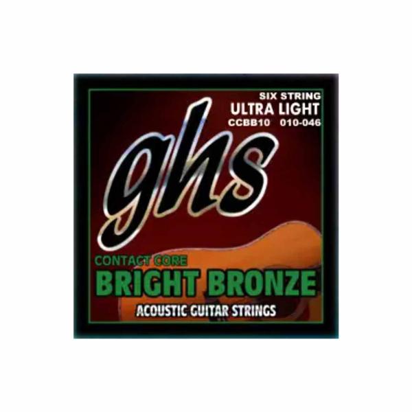 Encordoamento para Violão de Aço GHS CCBB10 Ultralight Série Contact Core (Bright Bronze) - Ghs Strings