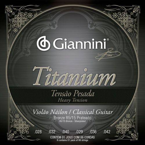 Encordoamento para Violão de Náilon, Série Titanium, Tensão Pesada, Bronze 85/15 Genwta - Giannini