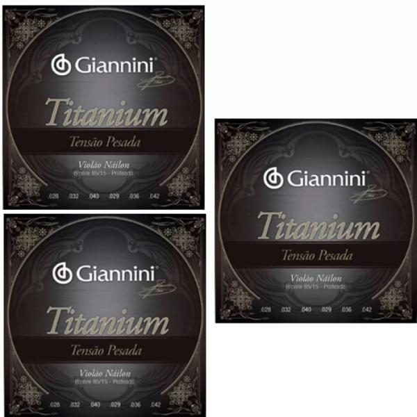 Encordoamento para Violao de Nylon Giannini Titanium Tensão Alta Genwta
