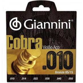 Encordoamento para Violão Geefle Série Cobra Aço 0.10 Giannini
