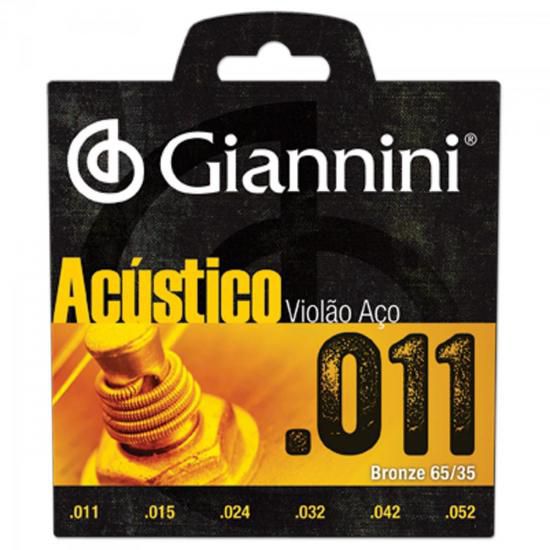 Encordoamento para Violão GESPW Série Acústico Aço 0.11 GIAN - Giannini