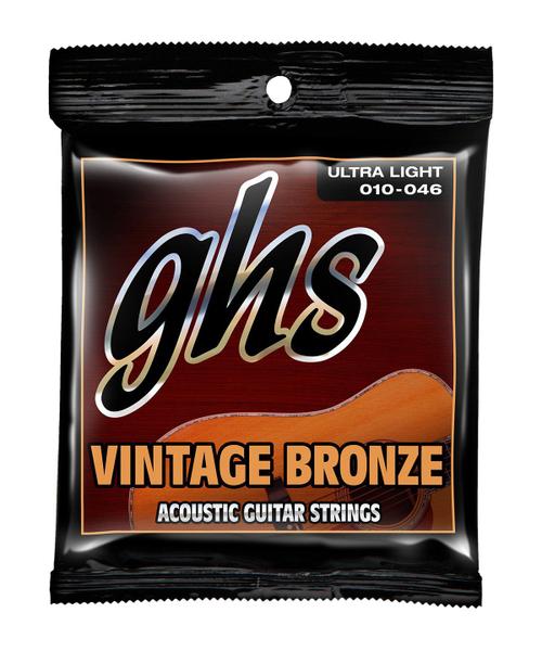 Encordoamento para Violão GHS VN-UL Vintage Bronze .010 /.046