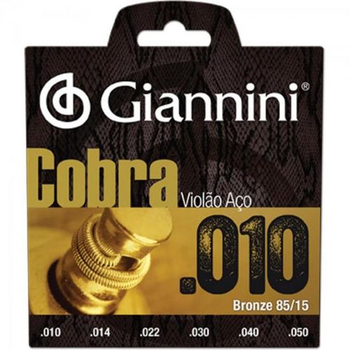 Encordoamento para Violão Giannini Geefle Série Cobra Aço 0.10