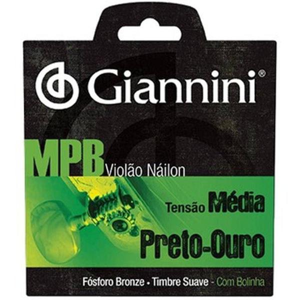 Encordoamento para Violao Mpb Tensao Media Nylon com Bolinha Preto Ouro - Genwbg - Giannini