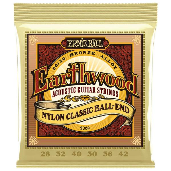 Encordoamento para Violão Nylon Ernie Ball Earthwood Bronze 80/20 2069
