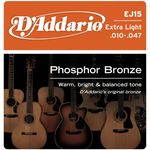Encordoamento Phosphor Bronze 010 para Violão EJ-15 - D`Addario