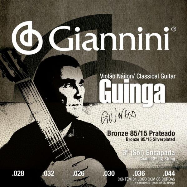 ENCORDOAMENTO PROFISSIONAL GUINGA NAILON/BRONZE 85/15 (3º CORDA REVEST) - Giannini