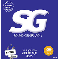 Encordoamento SG Nylon-Bronze 85-15/BronzeTensão Média para Violão com Bolinha