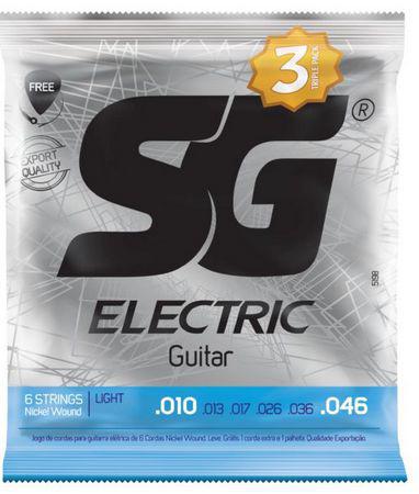 Encordoamento SG P/ Guitarra 010 Níquel Pack 3 Unid.