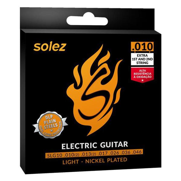 Encordoamento P/ Guitarra -- Tensão Média -- 010 -- SOLEZ - SLG10 -- 1 e 2 Cordas Extras